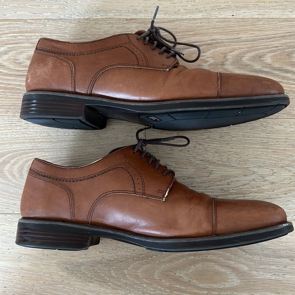 Mens Johnston & Murphy Brown Leather Dress Shoes Size 9 - Picture 4 of 7